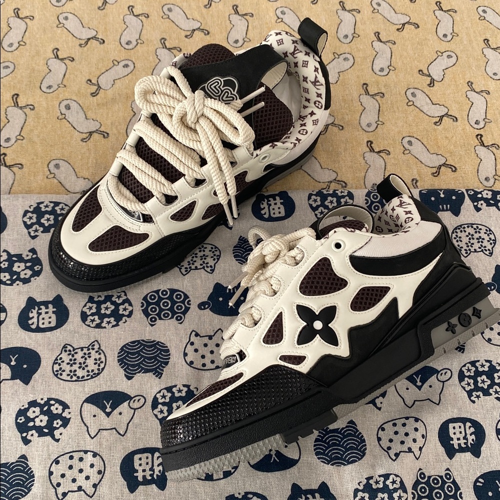Louis Vuitton White And Black Sneakers